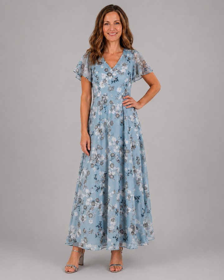 Ismeria | Floral Chiffon Maxi Dress