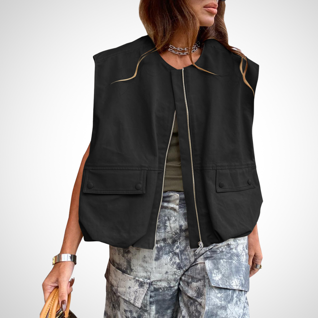 QUANA™ - Casual Sleeveless Loose Zipper Vest