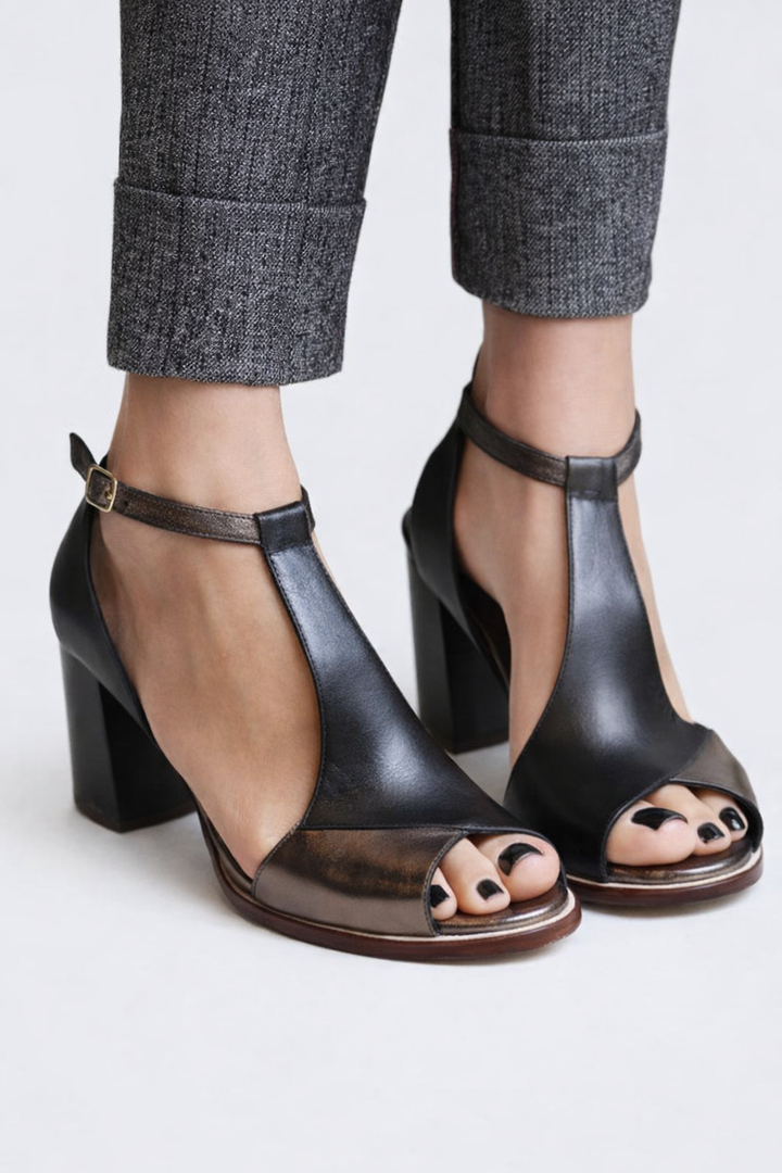 Lorenza | Geometric Heel Sandals