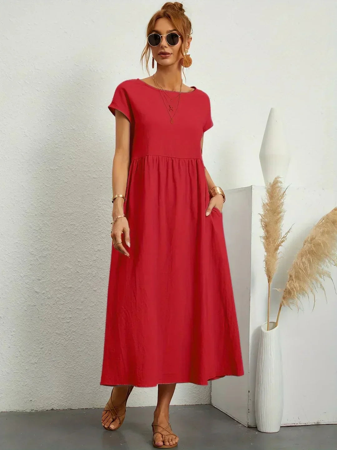 Heike | Flowing Midi Dress With Timeless Elegance