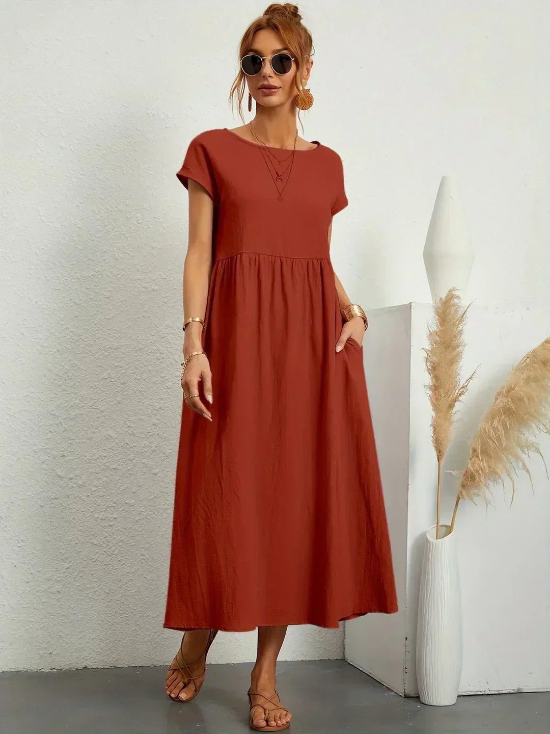 Heike | Flowing Midi Dress With Timeless Elegance