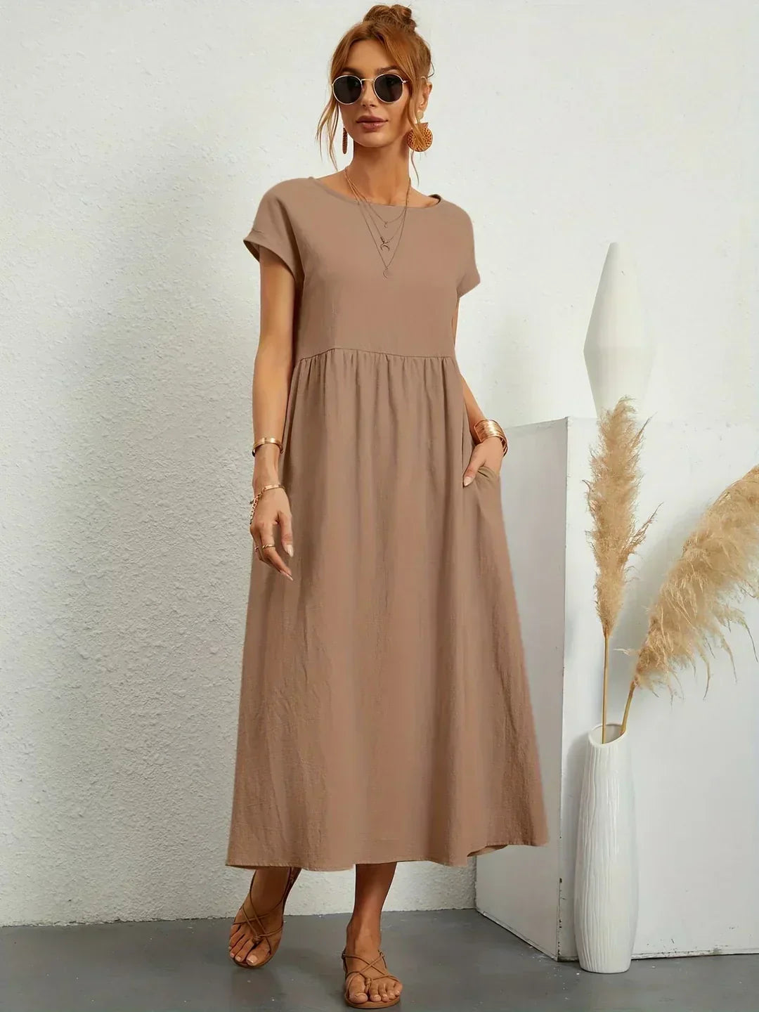 Heike | Flowing Midi Dress With Timeless Elegance