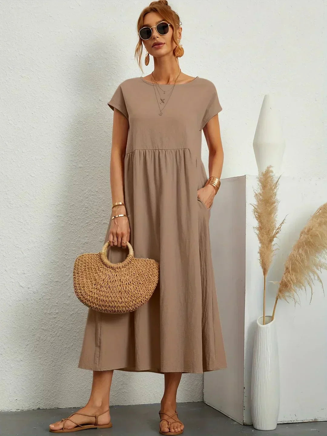 Heike | Flowing Midi Dress With Timeless Elegance