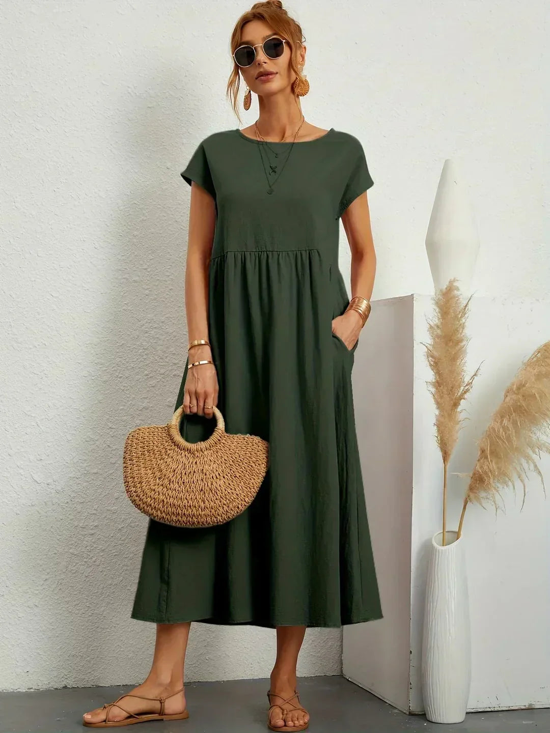 Heike | Flowing Midi Dress With Timeless Elegance