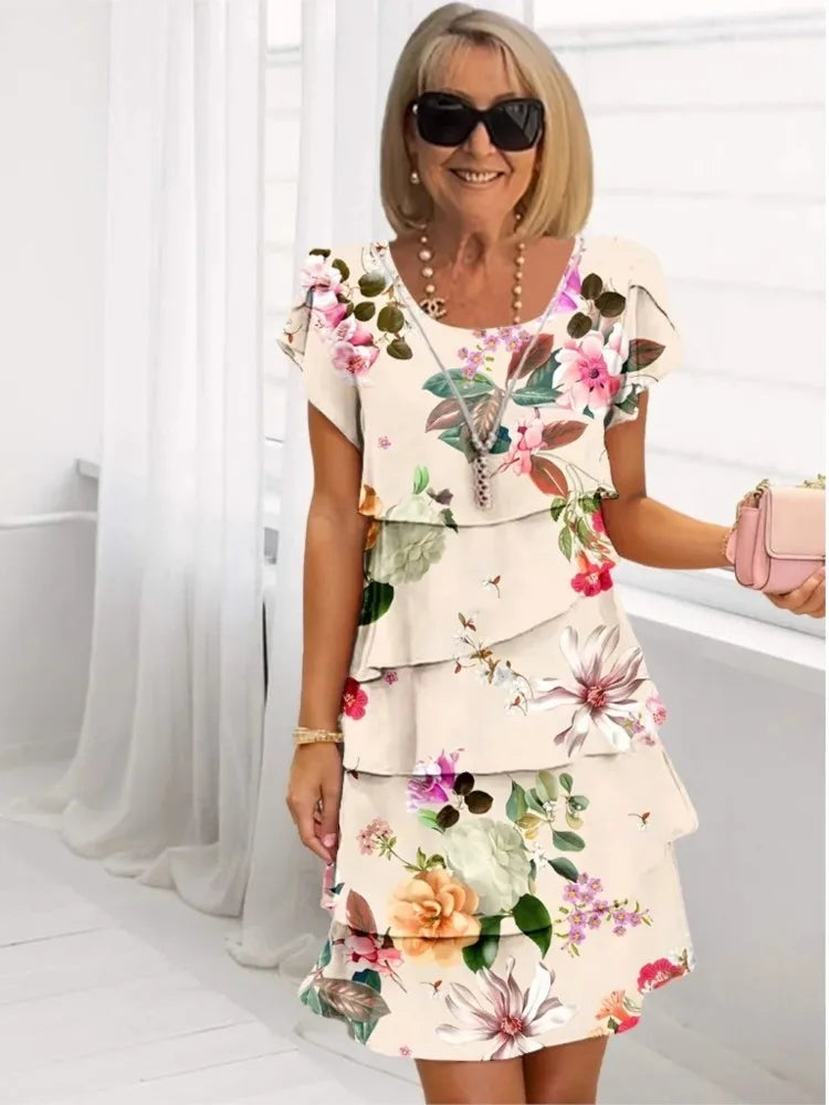 Charlotte | Elegant, Flowing White Dress With Ruffles