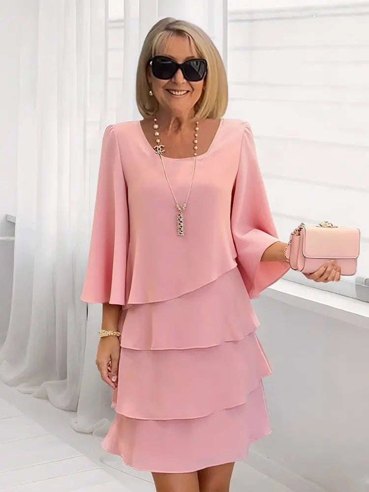 Elise | Elegant Flowing Dress With Ruffles