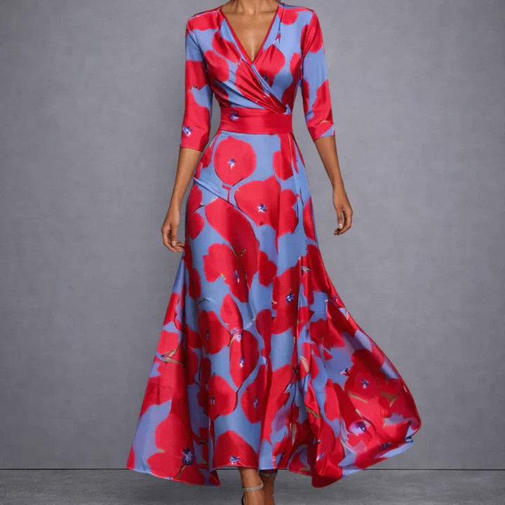 Calla | Sculpting Floral Maxi Dress For Effortless Elegance