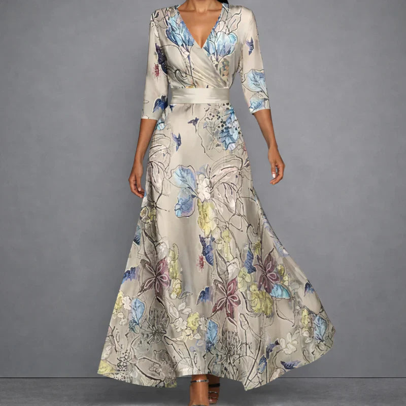 Calla | Sculpting Floral Maxi Dress For Effortless Elegance