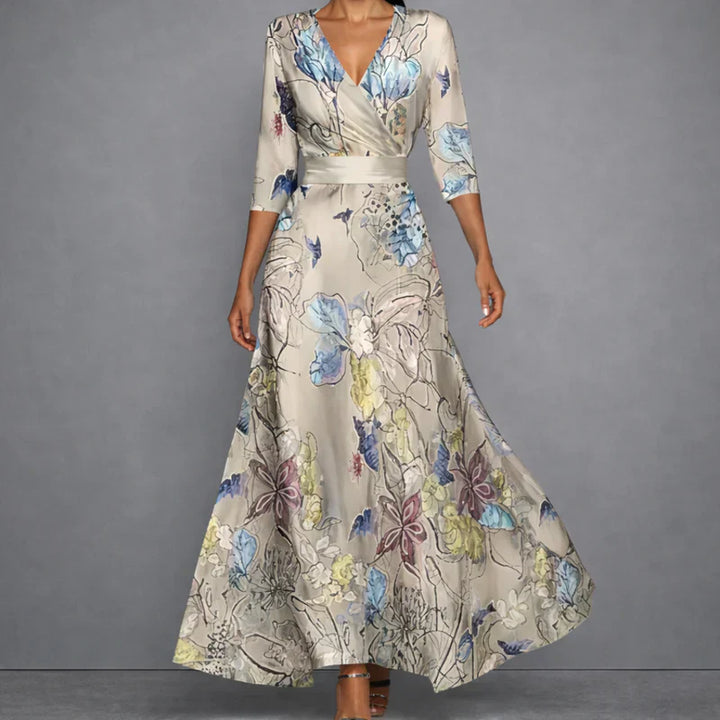 Calla | Sculpting Floral Maxi Dress For Effortless Elegance