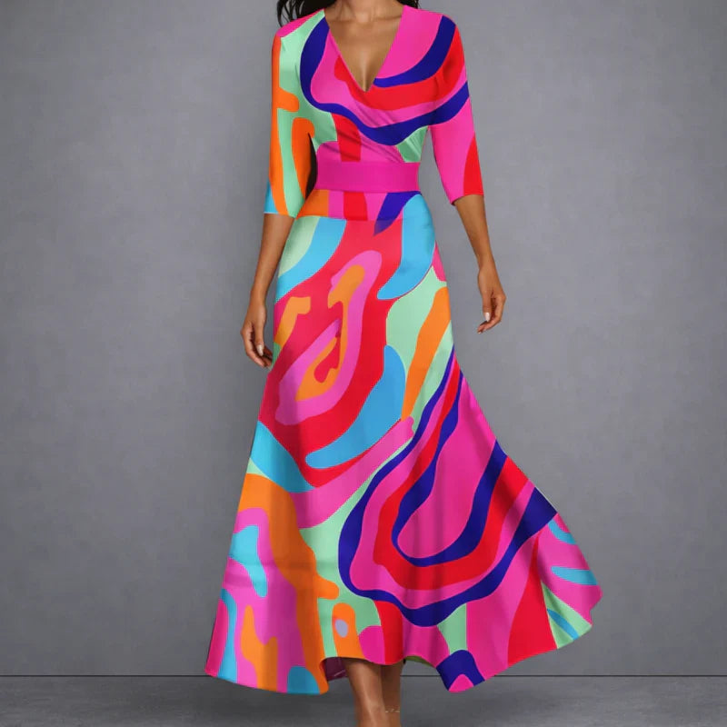 Calla | Sculpting Floral Maxi Dress For Effortless Elegance