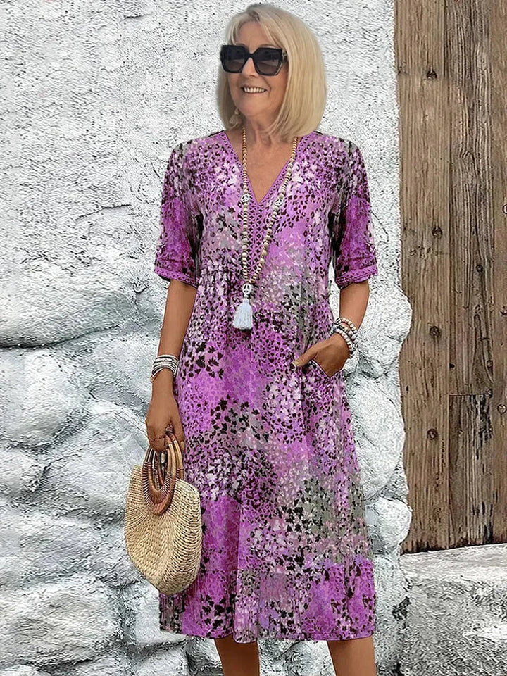 Dorina | Printed V-Neck Dress