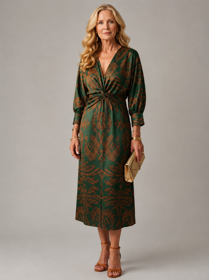 Lune | Natural Wrap Midi Dress